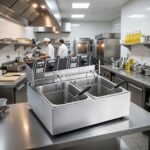 Industrial restaurant kitchen setup in Hyderabad, Telangana for hotels and catering businesses.