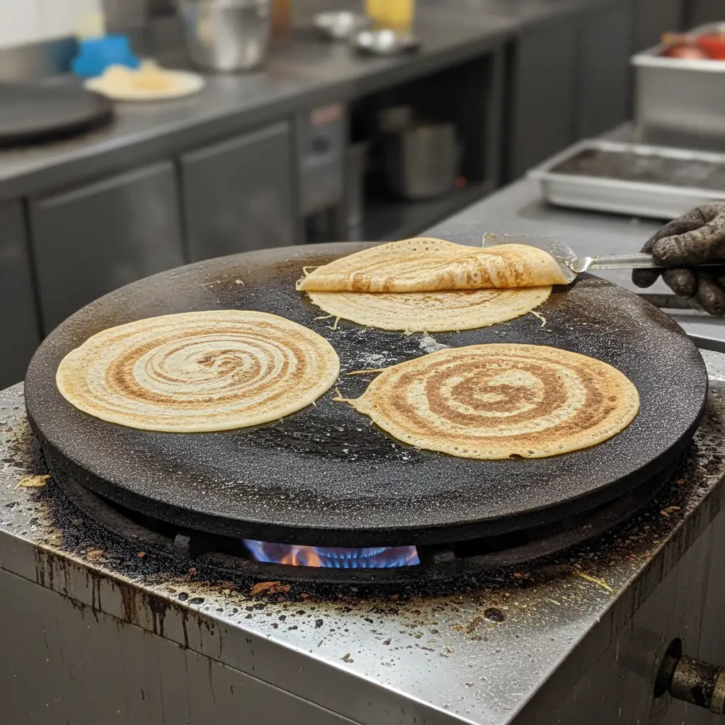 Commercial kitchen equipment supplier in Hyderabad, Telangana with stainless steel cooking range.