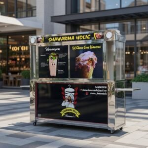 Commercial kitchen equipment supplier in Hyderabad, Telangana with stainless steel cooking range.