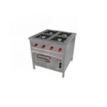 Commercial kitchen equipment supplier in Hyderabad, Telangana with stainless steel cooking range.
